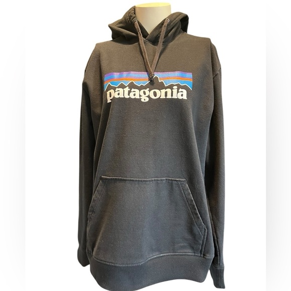 Patagonia Black Hoodie with Multicolor Logo - Picture 3 of 7